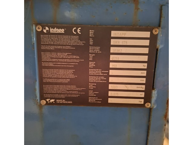 Kiepbak heftruck, indapp, skb 675, blauw - afbeelding 6 van  7