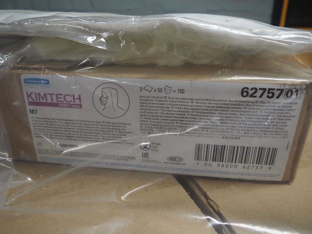 Kimtech m7 cleanroom gezichts-sluiers/maskers (50x) - afbeelding 3 van  5