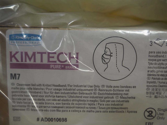 Kimtech m7 cleanroom gezichts-sluiers/maskers (50x) - afbeelding 4 van  5