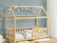 Kinderbed marli - 80 x 160 cm - houtkleur - incl. bedlades - afbeelding 9 van  16