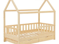 Kinderbed marli - 80 x 160 cm - houtkleur - incl. bedlades - afbeelding 2 van  16