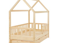 Kinderbed marli - 80 x 160 cm - houtkleur - incl. bedlades - afbeelding 5 van  16