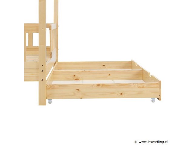 Kinderbed marli - 80 x 160 cm - houtkleur - incl. bedlades - afbeelding 7 van  16