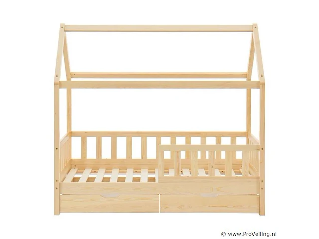 Kinderbed marli - 80 x 160 cm - houtkleur - incl. bedlades - afbeelding 3 van  16
