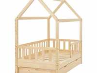 Kinderbed marli - 80 x 160 cm - houtkleur - incl. bedlades - afbeelding 5 van  16