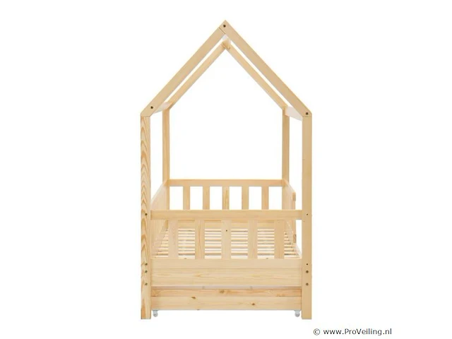 Kinderbed marli - 80 x 160 cm - houtkleur - incl. bedlades - afbeelding 6 van  16