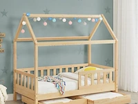Kinderbed marli - 80 x 160 cm - houtkleur - incl. bedlades - afbeelding 9 van  16