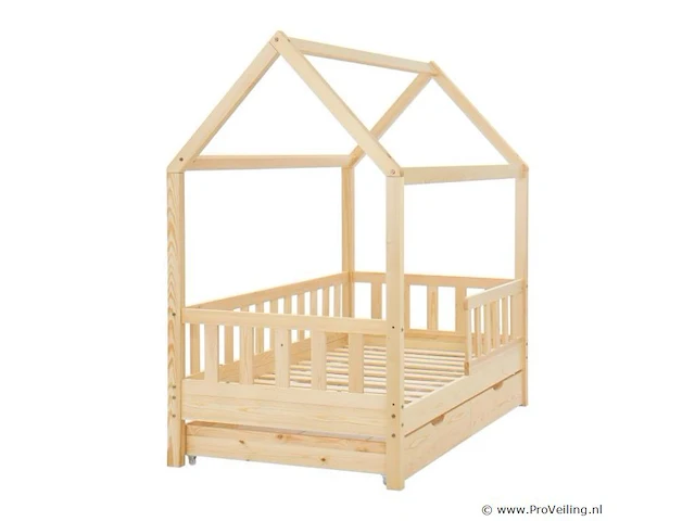 Kinderbed marli - 80 x 160 cm - houtkleur - incl. bedlades - afbeelding 5 van  16