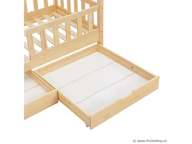 Kinderbed marli - 80 x 160 cm - houtkleur - incl. bedlades - afbeelding 8 van  16