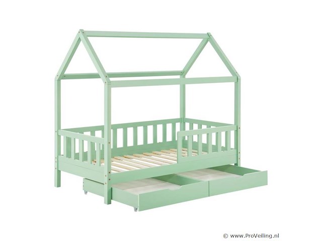Kinderbed marli - 80 x 160 cm - mint - incl. bedlades - afbeelding 1 van  16