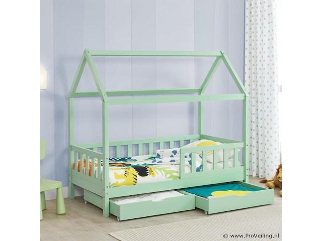 Kinderbed marli - 80 x 160 cm - mint - incl. bedlades - afbeelding 9 van  16