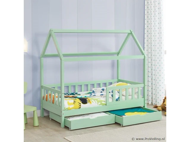 Kinderbed marli - 80 x 160 cm - mint - incl. bedlades - afbeelding 9 van  16
