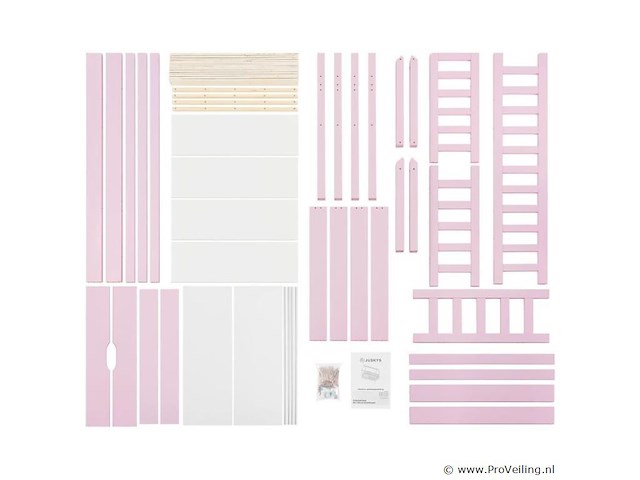 Kinderbed marli - 80 x 160 cm - roze - incl. bedlades - afbeelding 14 van  16