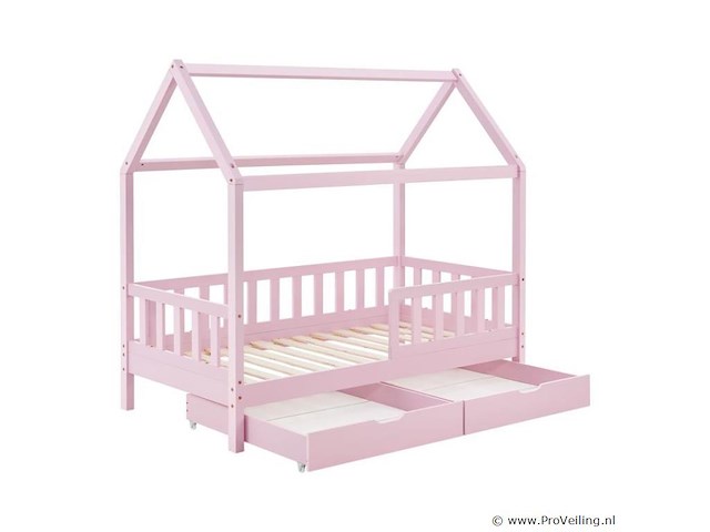 Kinderbed marli - 80 x 160 cm - roze - incl. bedlades - afbeelding 1 van  16