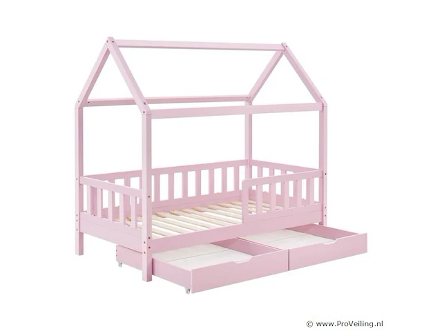 Kinderbed marli - 80 x 160 cm - roze - incl. bedlades - afbeelding 1 van  16