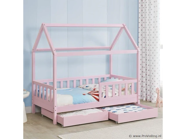 Kinderbed marli - 80 x 160 cm - roze - incl. bedlades - afbeelding 9 van  16