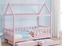 Kinderbed marli - 80 x 160 cm - roze - incl. bedlades - afbeelding 9 van  16