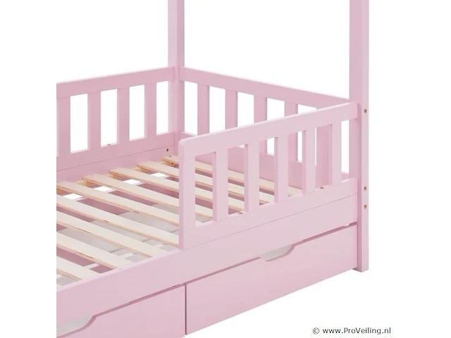 Kinderbed marli - 80 x 160 cm - roze - incl. bedlades - afbeelding 10 van  16