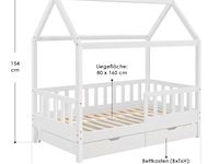Kinderbed marli - 80 x 160 cm - wit - incl. bedlades - afbeelding 15 van  16