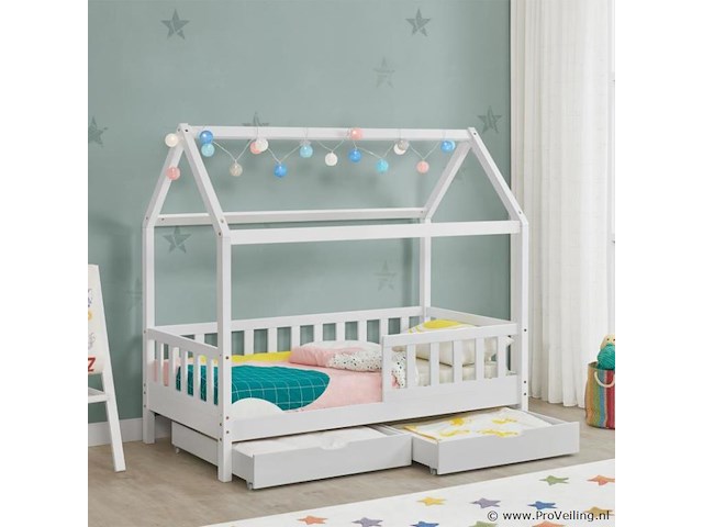 Kinderbed marli - 80 x 160 cm - wit - incl. bedlades - afbeelding 9 van  16