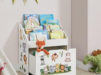 Kinderboekenkast - 63 x 30 x 70 cm - wit - afbeelding 2 van  7