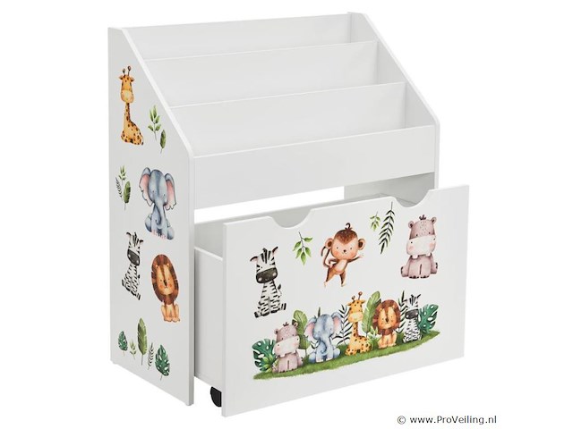 Kinderboekenkast - 63 x 30 x 70 cm - wit - afbeelding 1 van  7
