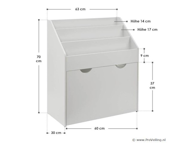Kinderboekenkast - 63 x 30 x 70 cm - wit - afbeelding 7 van  7