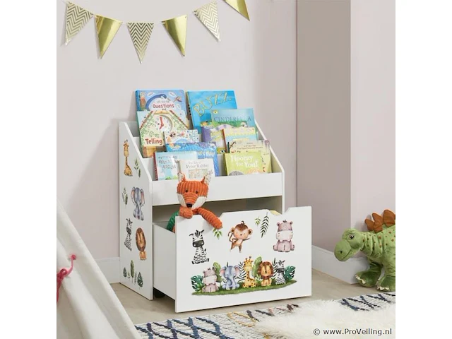 Kinderboekenkast - 63 x 30 x 70 cm - wit - afbeelding 2 van  7