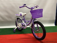 Kinderfiets 16 inch paars - afbeelding 1 van  3