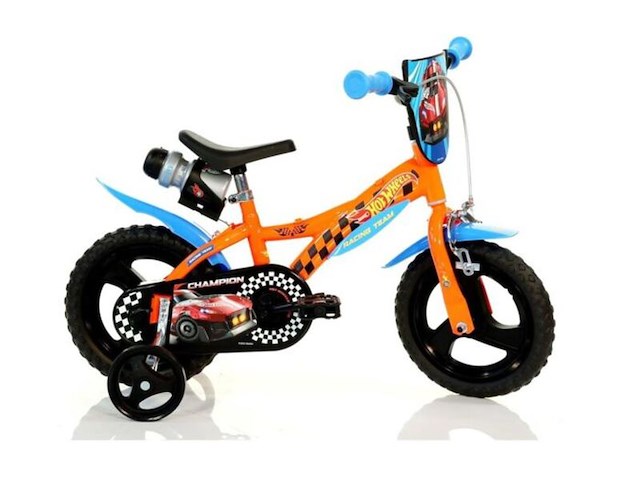 Kinderfiets dino bikes, 612l-hw hotwheels 12inch, oranje/zwart/blauw - afbeelding 1 van  3