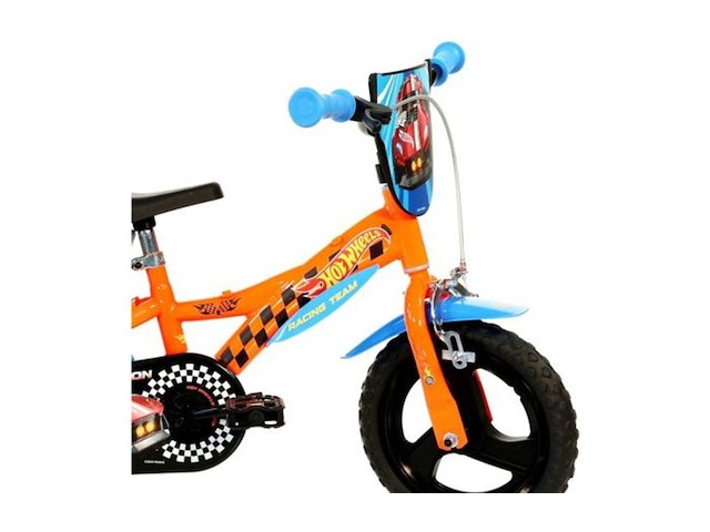 Kinderfiets dino bikes, 612l-hw hotwheels 12inch, oranje/zwart/blauw - afbeelding 3 van  3