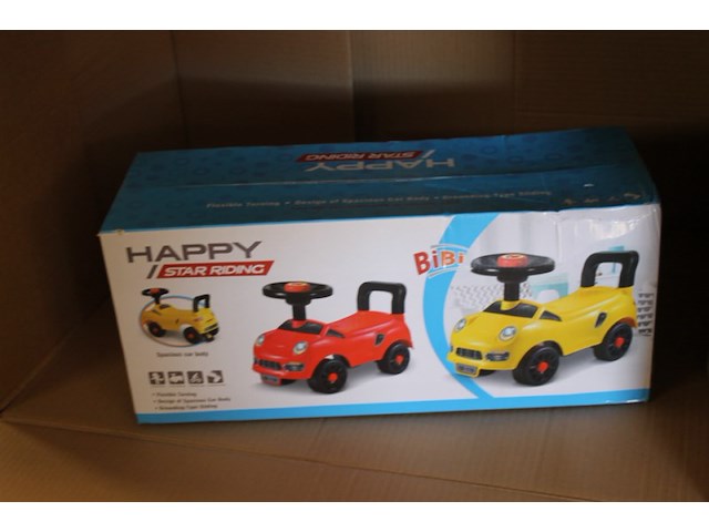 Kinderloop wagen geel 1x op loc h034 - afbeelding 2 van  3