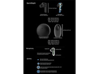 Kinera active noise cancelling wireless earbuds zwart - afbeelding 4 van  5