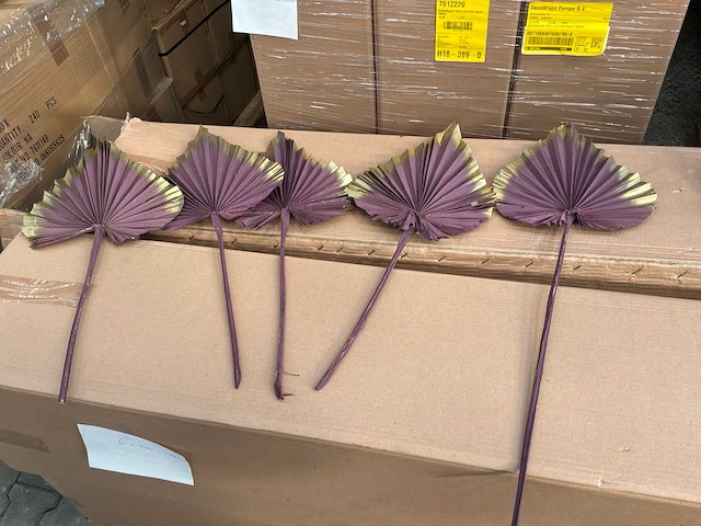 King palm spear purple / gold decoratief palmblad (408x) - afbeelding 1 van  2
