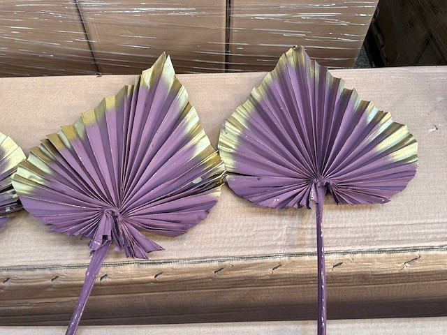 King palm spear purple / gold decoratief palmblad (408x) - afbeelding 1 van  4