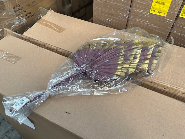 King palm spear purple / gold decoratief palmblad (408x) - afbeelding 3 van  4