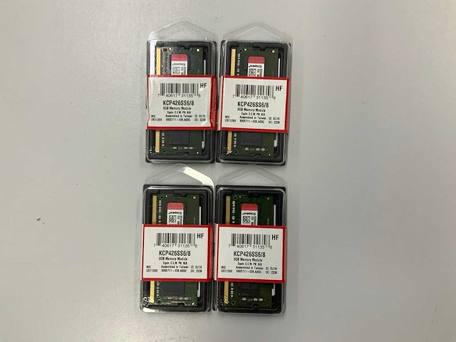 Kingston 32gb(4x 8gb) ddr4 2666mhz kcp426ss6/8 so-dimm sticks - afbeelding 1 van  2