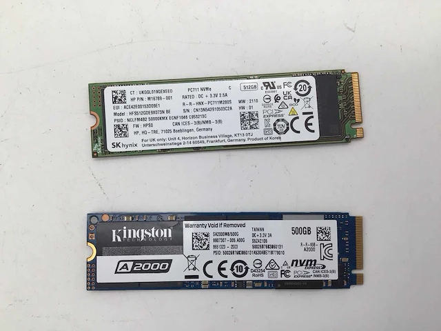 Kingston 500gb en sk hynix 512gb nvme m.2 ssd interne hardeschijf (2x) - afbeelding 3 van  4