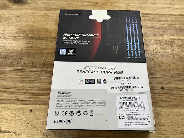 Kingston fury renegade ddr4 4600mt/s 16gb (2x8gb) kf446c19rbak2/16 - afbeelding 2 van  2