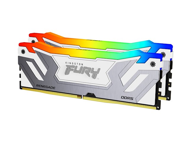 Kingston fury renegade ddr5 rgb zilver/wit xmp 24gb 8800mt/s cl42 cudimm gaming desktopgeheugen - afbeelding 2 van  3