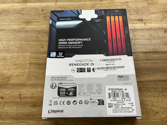 Kingston renegade ddr5 6000mt/s kf560c32rsak2-64 - afbeelding 3 van  3