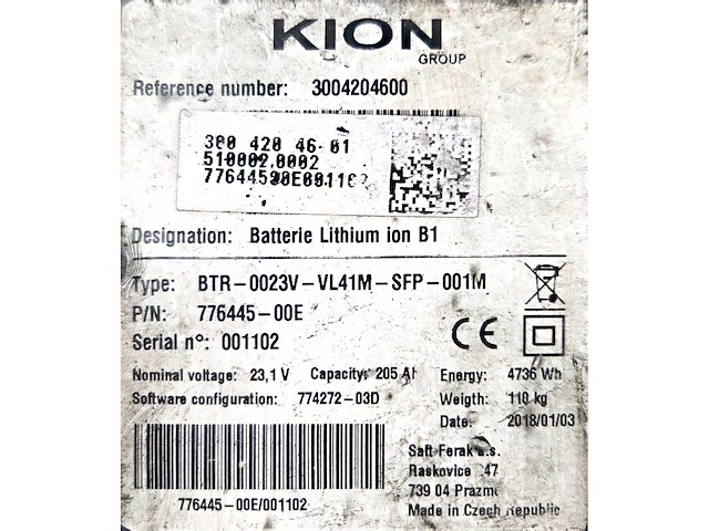 Kion - lithium ion battery 24v 205ah - afbeelding 3 van  5