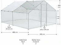 Kippenren hls25t 3 x 4 x 2 meter - afbeelding 2 van  18