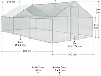 Kippenren hls25t 3 x 6 x 2 meter - afbeelding 2 van  18