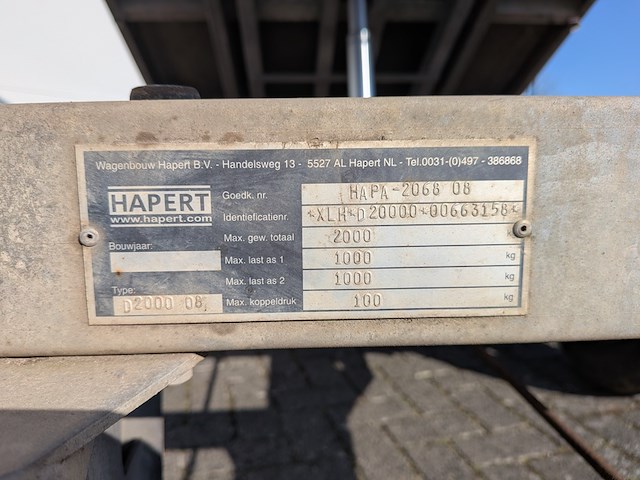 Kipper aanhangwagen, hapert, d2000 08, 2003 - afbeelding 8 van  19