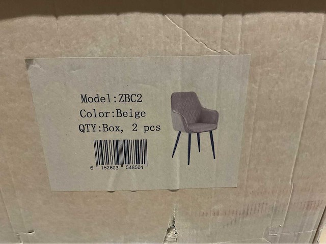 Kira zbc2/beige eetkamerstoel (4x) - afbeelding 6 van  7