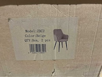 Kira zbc2/beige eetkamerstoel (4x) - afbeelding 6 van  7