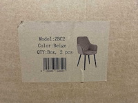 Kira zbc2/beige eetkamerstoel (6x) - afbeelding 3 van  3