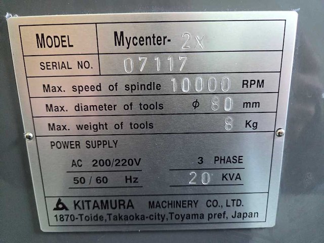 Kitamura - mycenter 2x - cnc freesmachine - afbeelding 12 van  13
