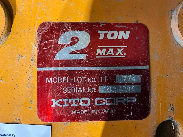 Kito corp tf-774 bovenloop loopkat 2 ton - afbeelding 4 van  4